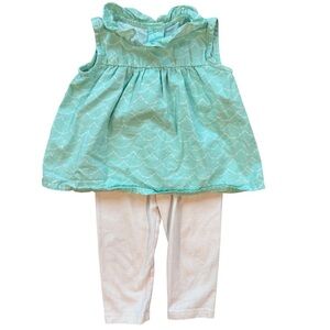 Gymboree Baby Girl Sleeveless Top & Leggings Set – Size 12 Months